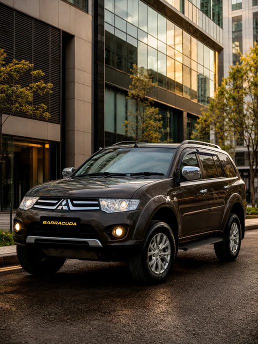 Пороги на автомобиль "Slim Silver" Mitsubishi Pajero Sport, черный, фото 8