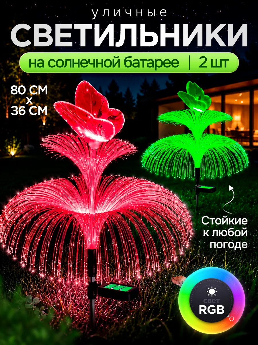 Уличный светильник садовый на солнечной батарее