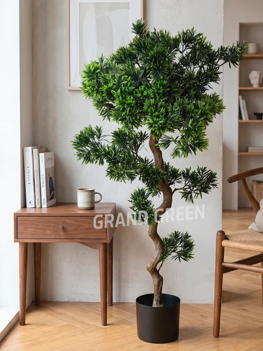 GRAND GREEN Искусственные цветы в горшке Бонсай 120 см, зеленый, фото 5