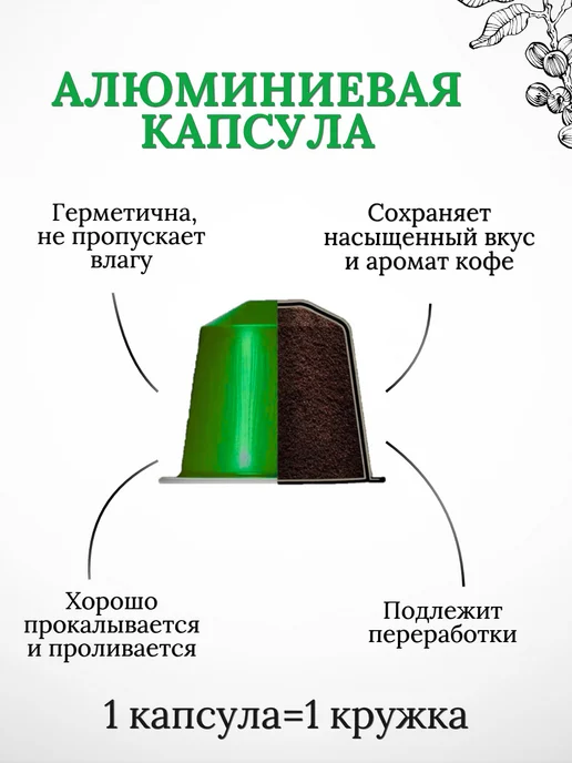 Grano Milano Кофе в капсулах для кофемашин Nespresso 30 шт, 30 шт, фото 4
