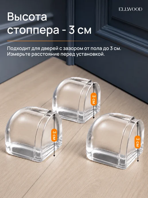ELLWOOD Стоппер для двери ограничитель напольный силиконовый, вариант, фото 4