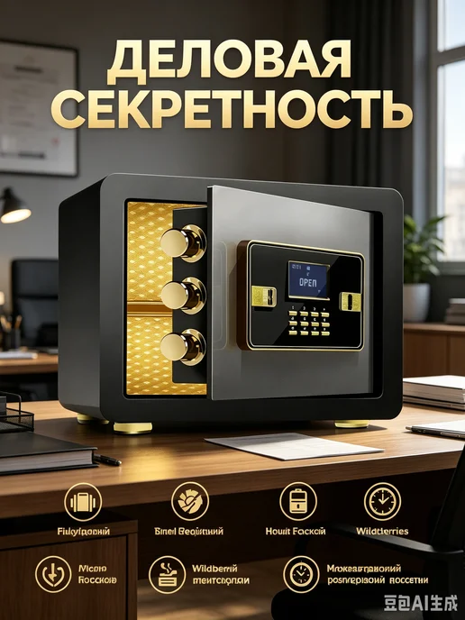 Сейф для денег и документов, взломостойкий, с подсветкой, вариант, фото 3