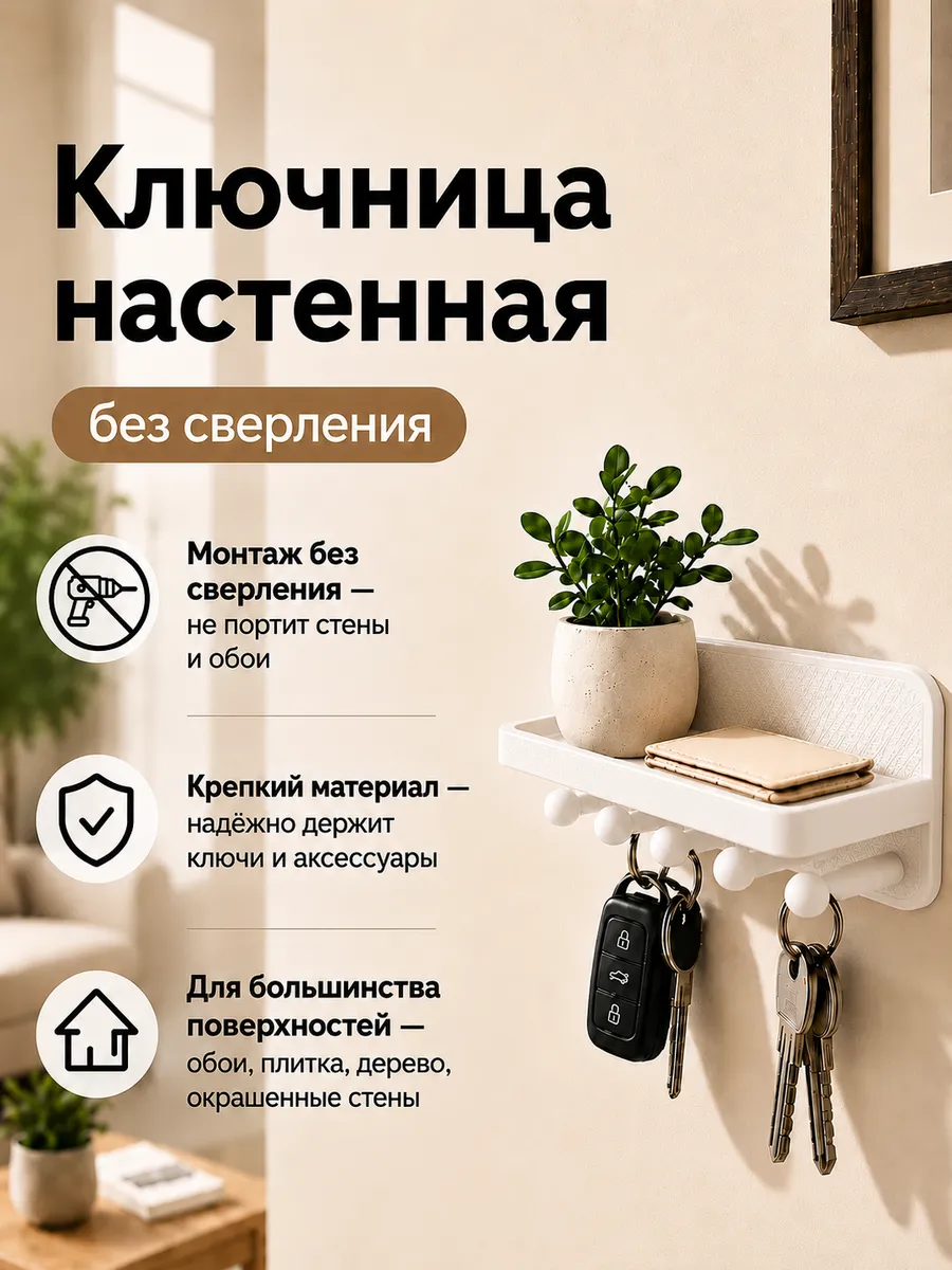 Ключница настенная без сверления