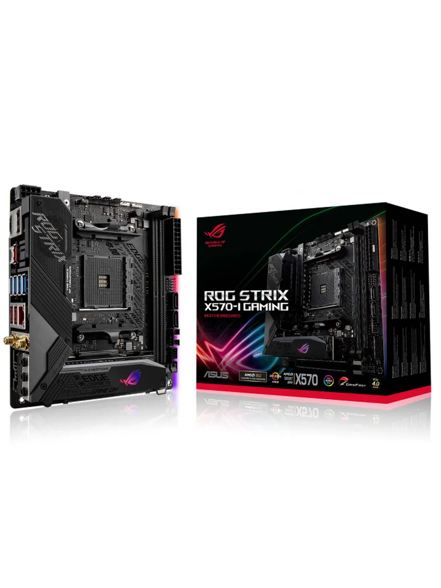 Материнская плата ROG Strix X570-I Gaming AM4 AMD X570 M-ITX Asus 1124425633 купить за 23 115 ₽ в интернет‑магазине Wildberries