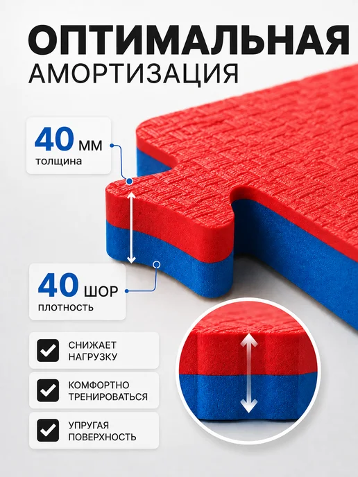 Eco Cover Будо мат татами коврик спортивный 100х100х4 см, 5 шт, 100x4 см, 5 шт, фото 8