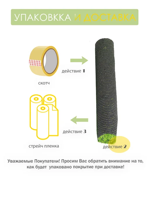 Искусственный газон 0.5 на 1 (высота ворса 35мм), зеленый, фото 2