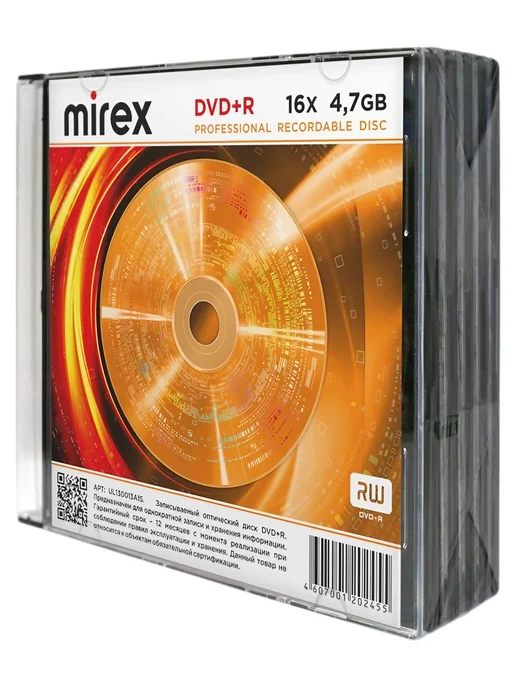 Mirex Диск DVD+R в коробке slim, 5 штук Brand 4.7GB 16x, 4,7 ГБ, фото 2