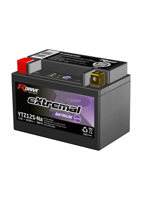 RDrive Аккумулятор для мотоцикла 12В 3 Ач YTZ10S-Na YTX7A-BS прямая, вариант, фото 2