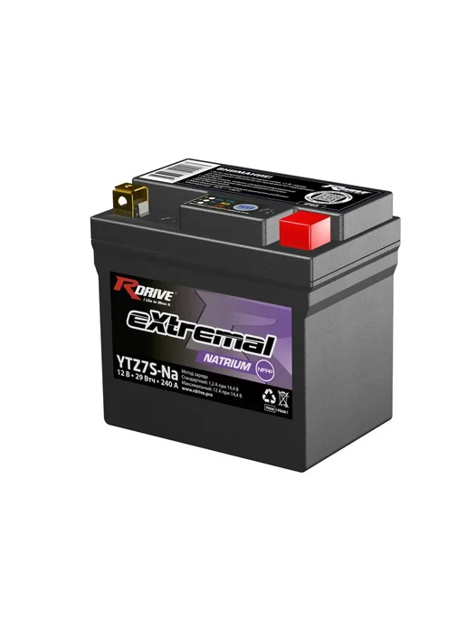 RDrive Аккумулятор для мотоцикла 2,4 Ач YTZ7S-Na YTX5L-BS обратная, вариант, фото 2