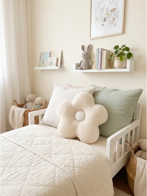Fetroland Baby Подушка-игрушка "Цветок" декоративная, белый, в упаковке 250 г, фото 4