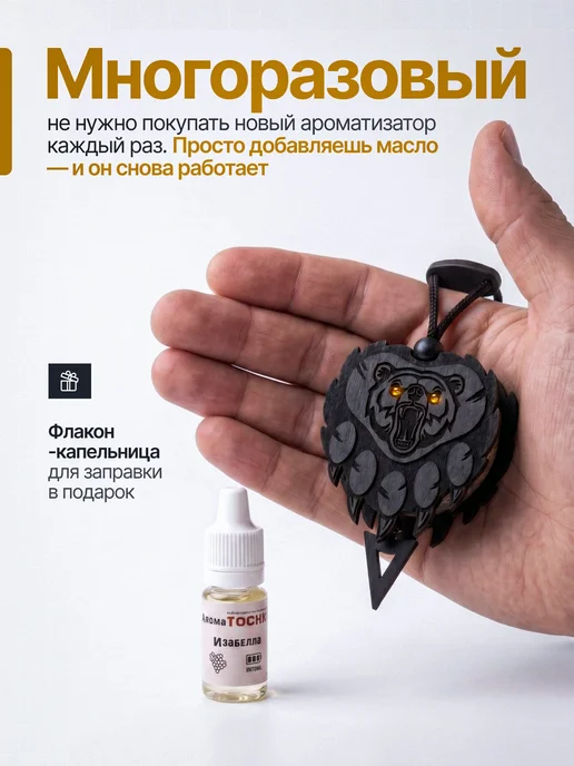 AromaTOCHKA Ароматизатор в машину многоразовый Лапа, черный, фото 2