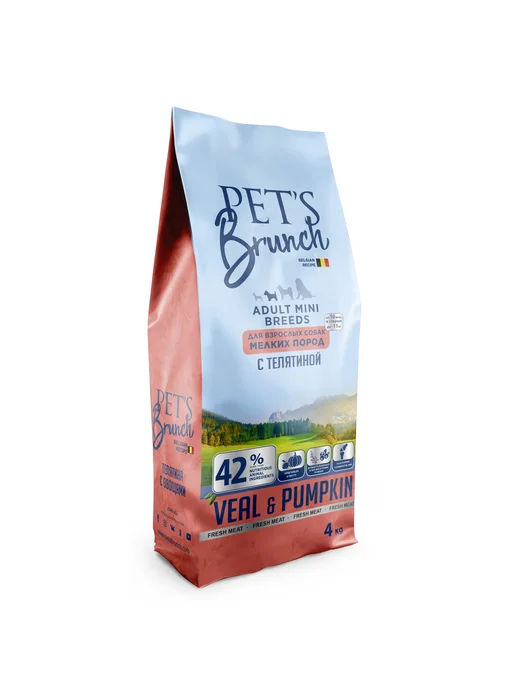Сухой корм PET'S BRUNCH для собак, мелкие, телятина, 4 кг, фото 7
