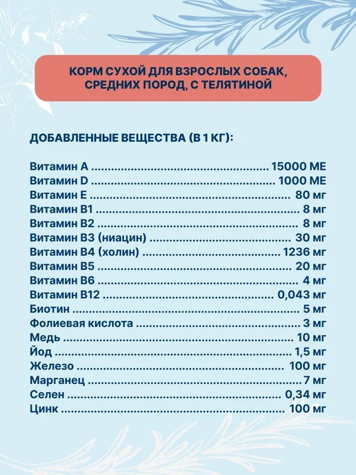 Сухой корм PET'S BRUNCH для собак, средние, телятина, 4 кг, фото 4