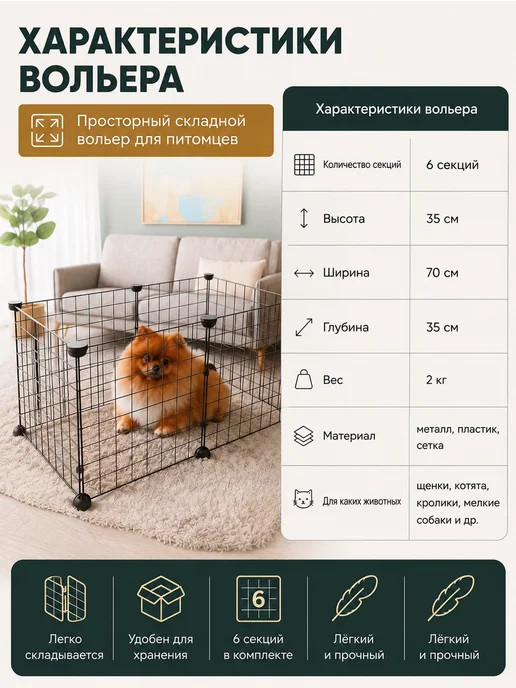 Уютный дом Вольер для собак мелких пород клетка для животных, вариант, фото 5