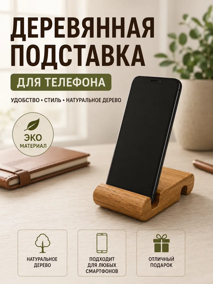 Подставка для телефона деревянная на стол