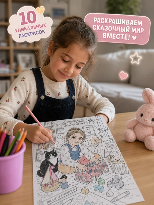 Раскраска для девочек и мальчиков, вариант, фото 6