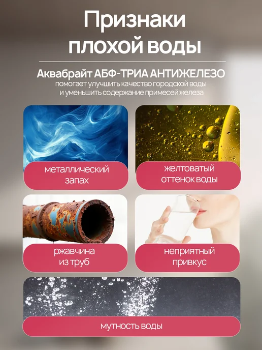 Аквабрайт Фильтр для воды под мойку АБФ-Триа Антижелезо с краном, вариант, фото 2