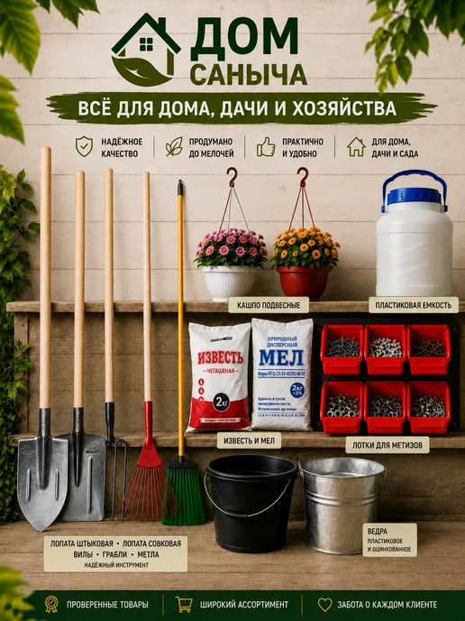 Дом Саныча Ведро пластиковое строительное хозяйственное 12л 10 шт, 12 л, 10 шт, фото 6