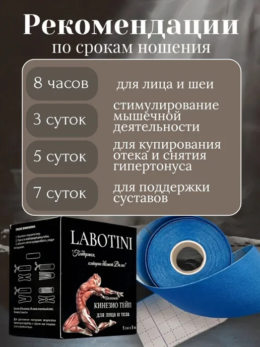 Кинезиологический тейп на колено, синий, фото 8