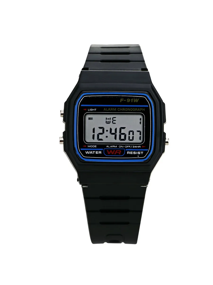Sport часы цифровые LED с функциями, черный дизайн