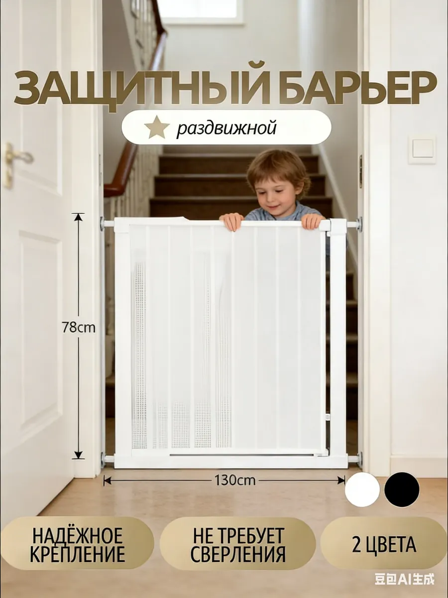 Детские раздвижные ворота безопасности 78x130 см