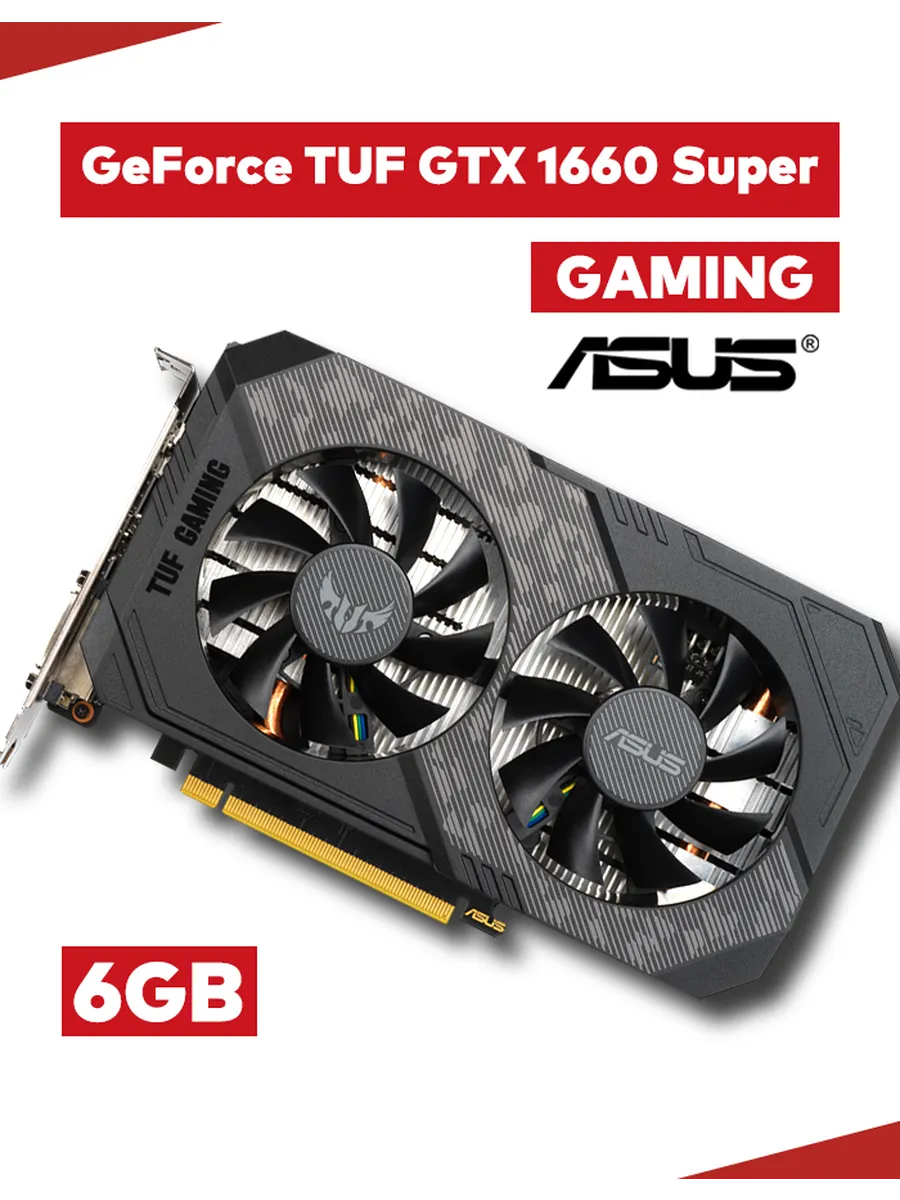 Asus Видеокарта GeForce TUF GTX 1660 Super 6Gb