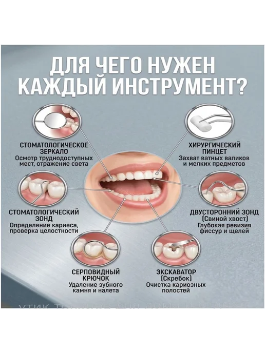 Премиум стоматологический набор инструментов для гигиены рта, вариант, фото 4