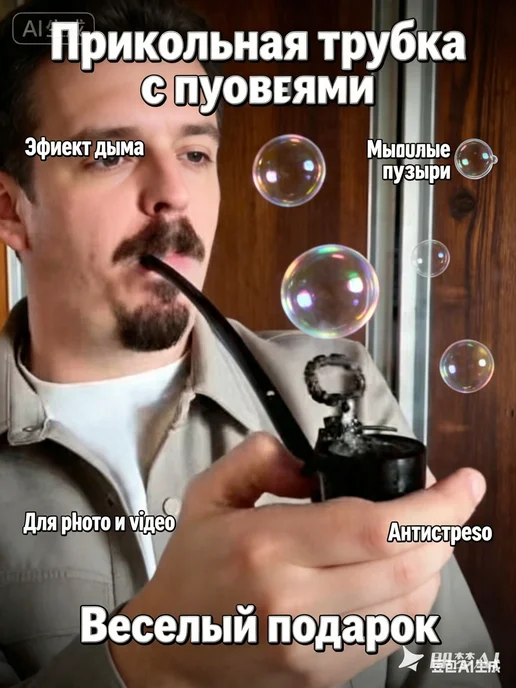 Трубка для мыльных пузырей прикольная, аксессуар для фото и, вариант
