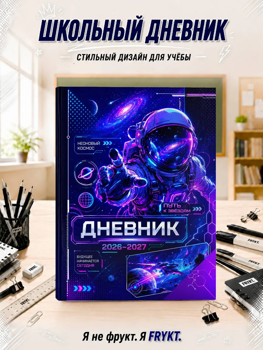 Школьный дневник 1-11 класс Неоновый космос
