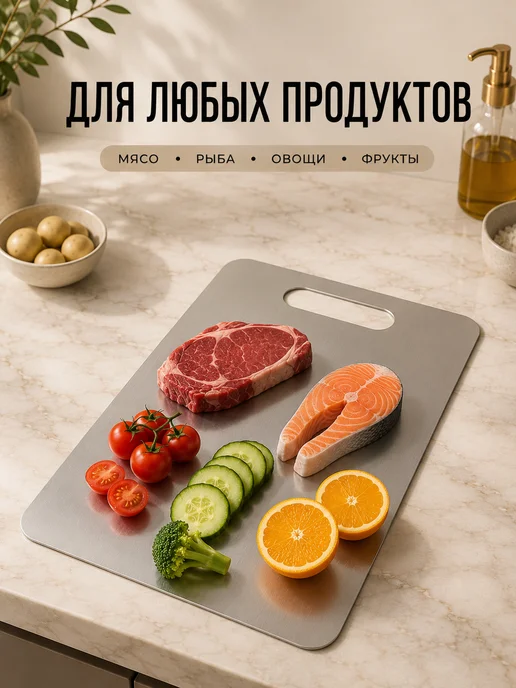 Разделочная доска из нержавеющей стали 23×34 см, 23x34 см, фото 3