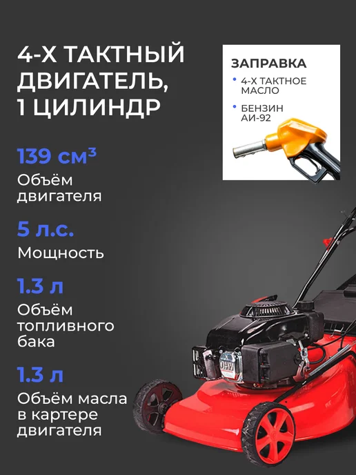 Edon Газонокосилка бензиновая GML-510 4800 20846, вариант, фото 2
