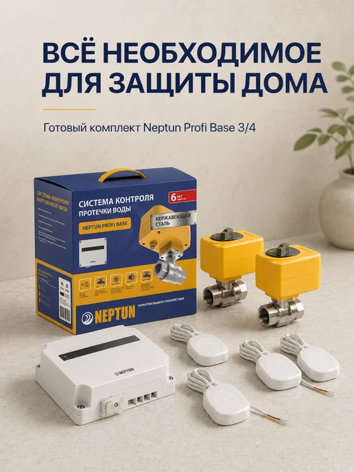 NEPTUN Система защиты от протечек воды Нептун 3 4 Profi Base, вариант, фото 4