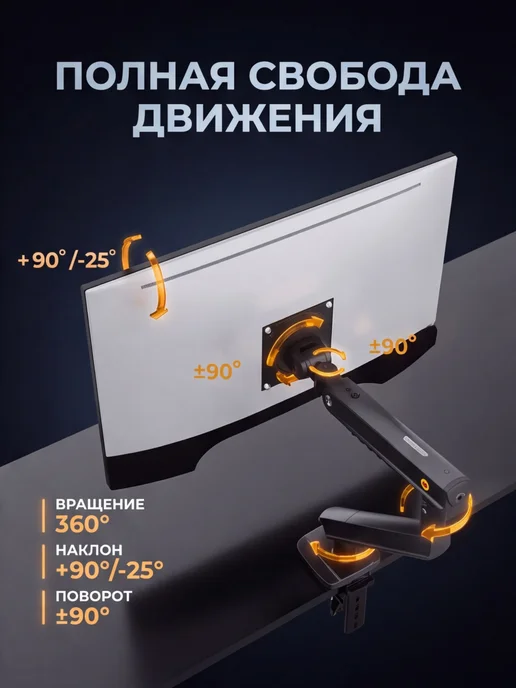 Кронштейн для монитора North Bayou A5 с газлифтом 17-32", вариант, фото 2