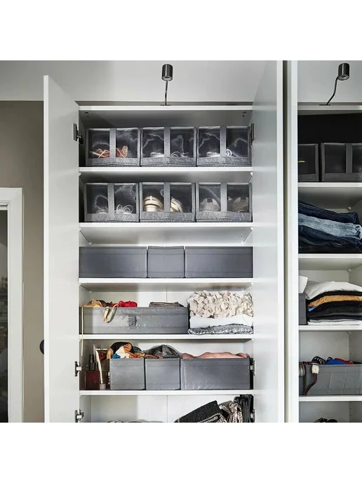 Нет бренда IKEA Органайзер Parkla для вещей, складной с застежкой 503.9, серый, фото 6