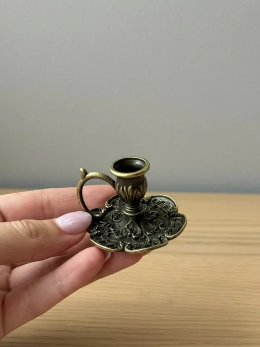 Подсвечник для тонкой свечи, желтый, фото 5