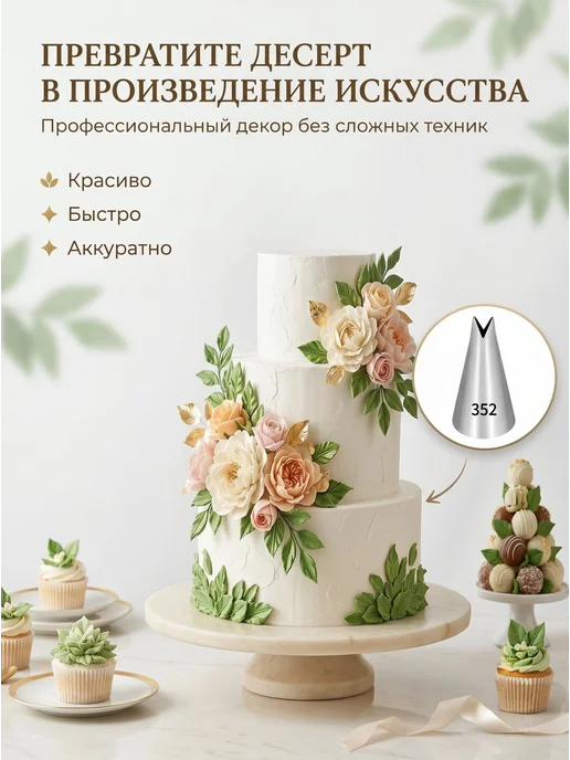 Насадки кондитерские для крема, серый, фото 7