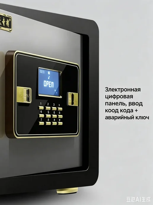 Xiaomi Сейф для денег и документов с кодом и ключом мебельный, черный, фото 3