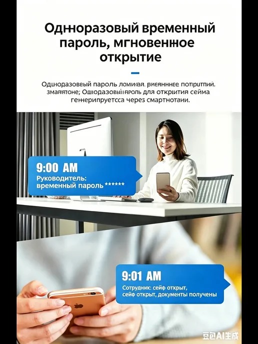 Xiaomi Сейф для денег и документов с кодом и ключом мебельный, черный, фото 7