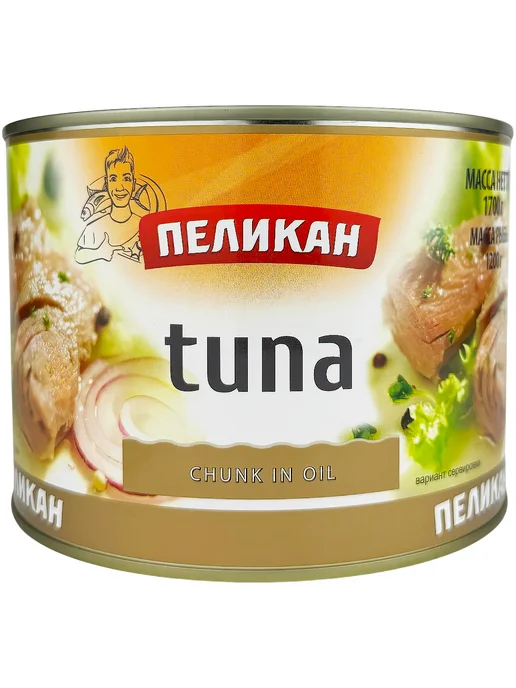 Пеликан Тунец скипджек филе в масле, 1700 г, 1,7 кг, фото 3
