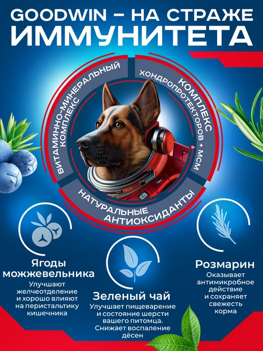 Сухой корм Goodwin для собак, крупные, средние, говядина, 15 кг, фото 3