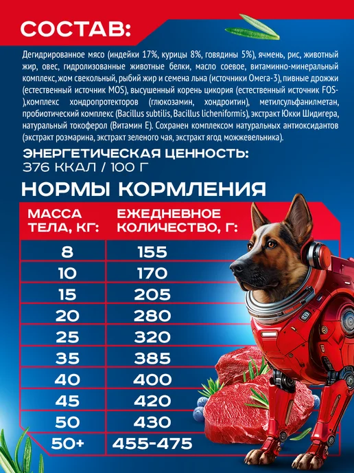 Сухой корм Goodwin для собак, крупные, средние, говядина, 15 кг, фото 4