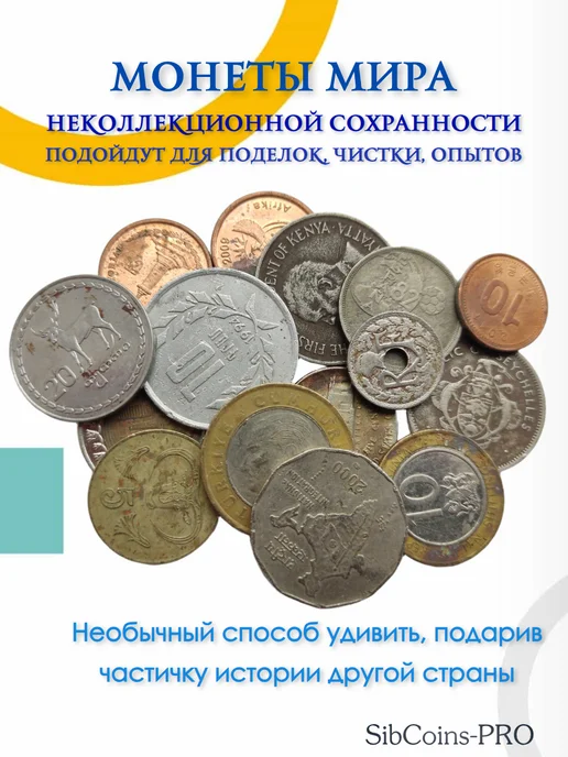 SibCoins-PRO Набор монет Мира для поделок без повторов (15 шт), 15 шт, фото 3