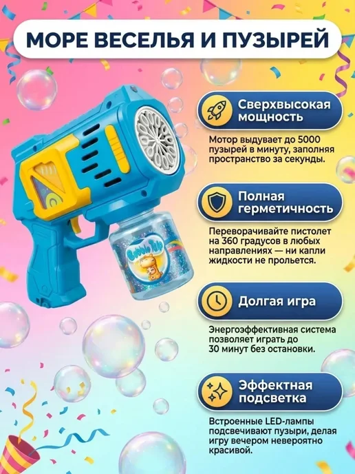 Мыльные пузыри, голубой, фото 2