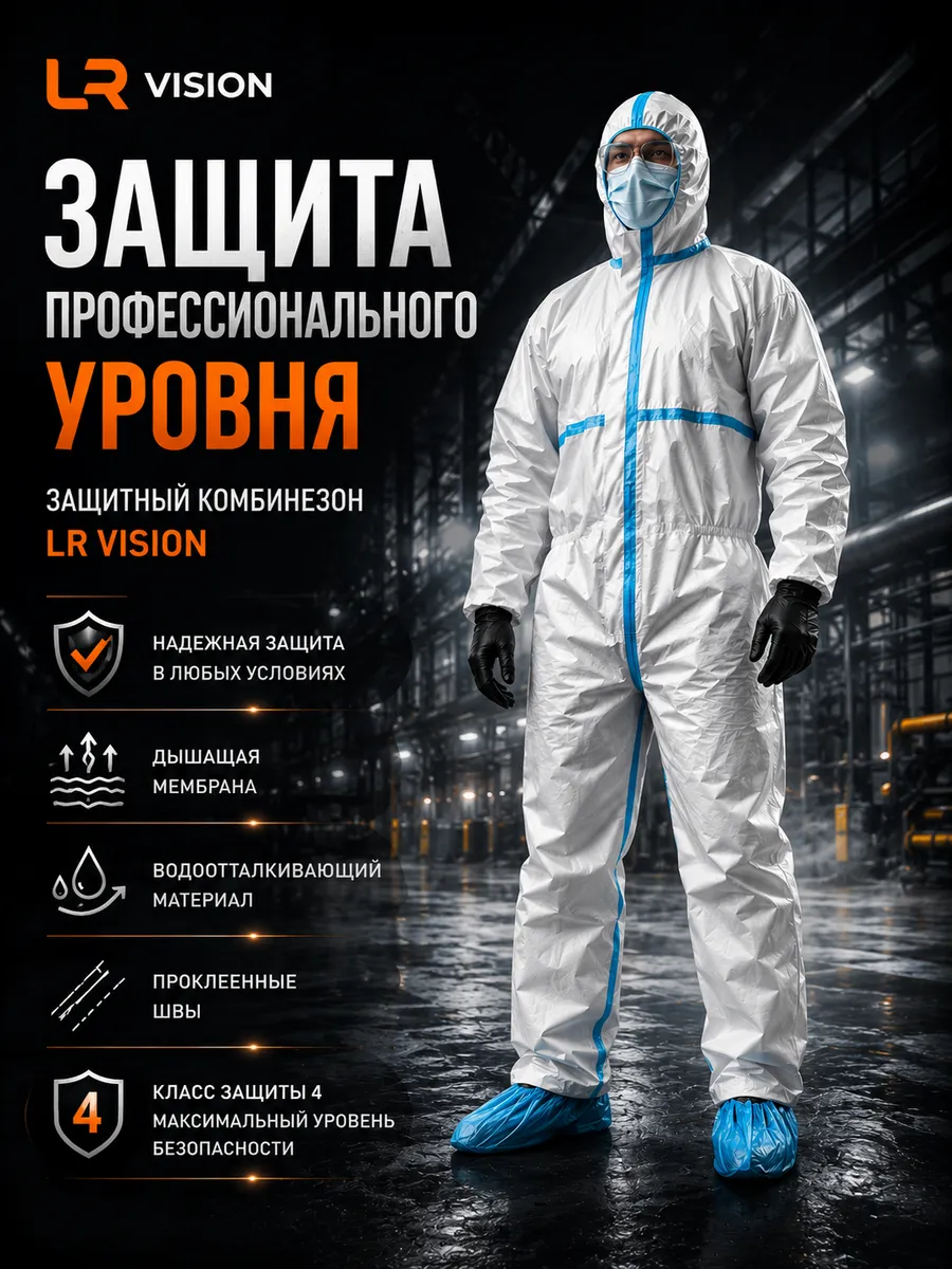 Комбинезон одноразовый защитный белый каспер
