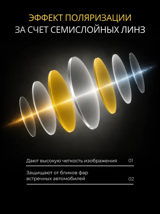 FST Auto Очки для водителя фотохромные антибликовые, желтый, фото 2