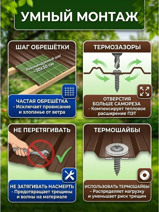 ПэтМаркет Профлист профнастил ПЭТ пластик 5шт 0,7мм 1х0.9м, 1x0.9 м, 25 шт, фото 5