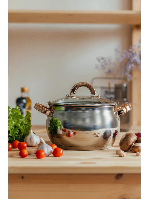 Astix Набор кастрюль с крышками из нержавеющей стали 3 шт, 7 л, фото 8