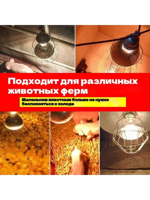 Инфракрасная лампа для курятника 250 Вт E27 4 шт, 250 Вт, 4 шт, фото 4