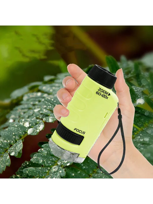 Микроскоп для детей Mini Pocket с Led, увеличения 60-120x, вариант, фото 4
