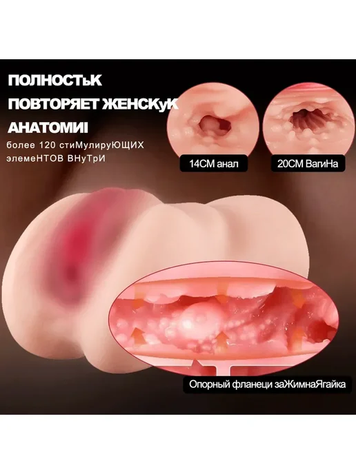 Кукла для секса 2 в 1 резиновая 18+ с анусом 0.67кг, 670 г, фото 6